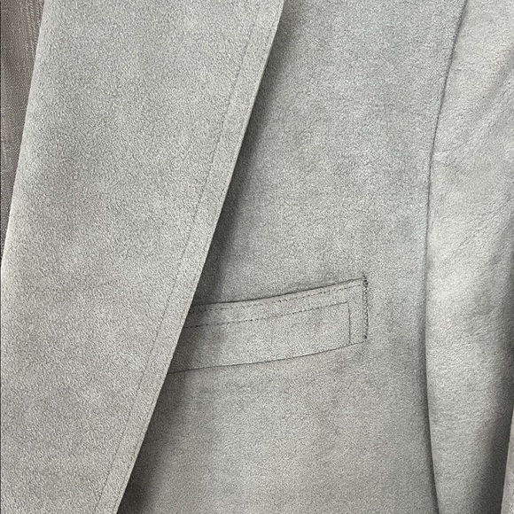 Halston Halsuede Single Breasted Gray Blazer - Picture 10 of 13